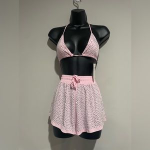 Rhinestone Pink Short Set